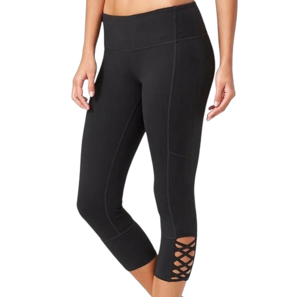 Athleta Black Mind Over Mat Capri‎ Leggings Size Small